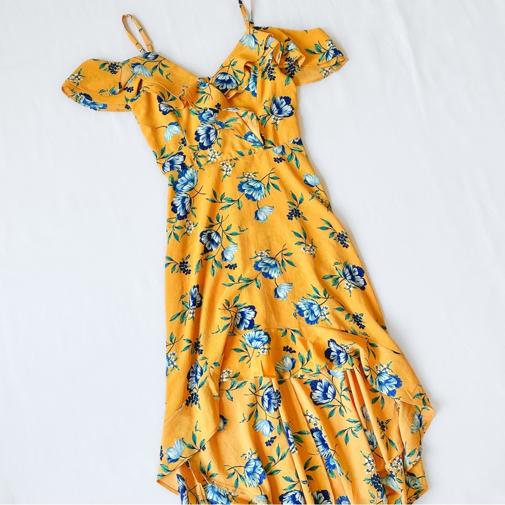 Marigold Printed Ruffle High-Low Dress - Picture 4 of 8
